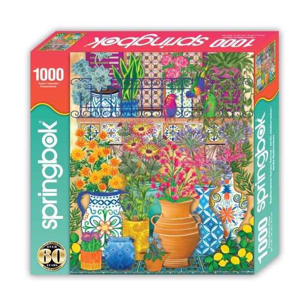 *預購213*美國品牌 Springbok / 地中海花園度假屋 / 1000片 黑咖啡拼圖,拼圖,預購,地中海花園度假屋,地中海,花園,度假屋,世外桃源,鮮花,元素,禮物,不規則拼片,特色,藝術家,藝術,主題,1000片,Springbok,美國品牌