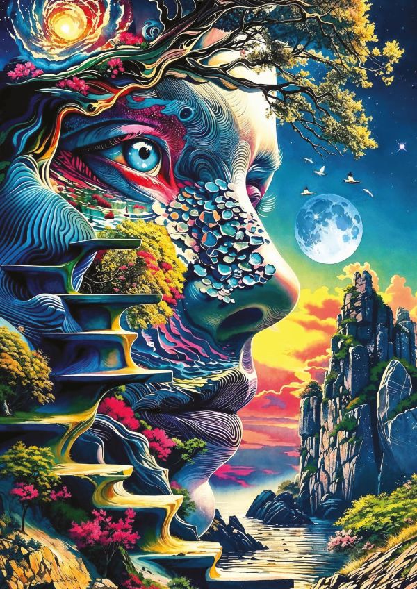 *預購253*土耳其品牌 Art Puzzle / 蛻變 - WOWO系列 / 1000片 黑咖啡拼圖,拼圖,預購,蛻變,人面山嶽,階梯花園,月光海岸,超現實,奇幻,色彩層次,色彩鮮艷,特色,藝術家,藝術,主題,1000片,ArtPuzzle,土耳其品牌