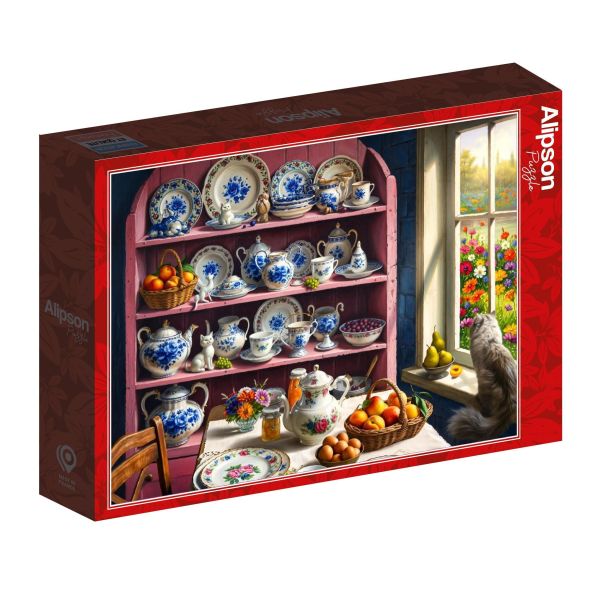 *預購247*法國品牌 Alipson / 美麗廚房 / 500片 黑咖啡拼圖,拼圖,預購,美麗廚房,廚房,瓷器,餐具,貓咪,藍白花紋,溫暖,幸福,特色,藝術家,藝術,主題,500片,Alipson,法國品牌