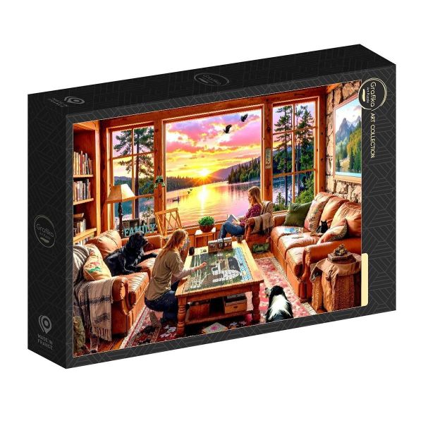 *預購252*法國品牌 Grafika / 當你釣魚的時候 / 1000片 黑咖啡拼圖,拼圖,預購,當你釣魚的時候,小木屋,湖泊,休閒,拼圖,閱讀,溫暖,休閒活動,特色,藝術家,藝術,主題,1000片,Grafika,法國品牌