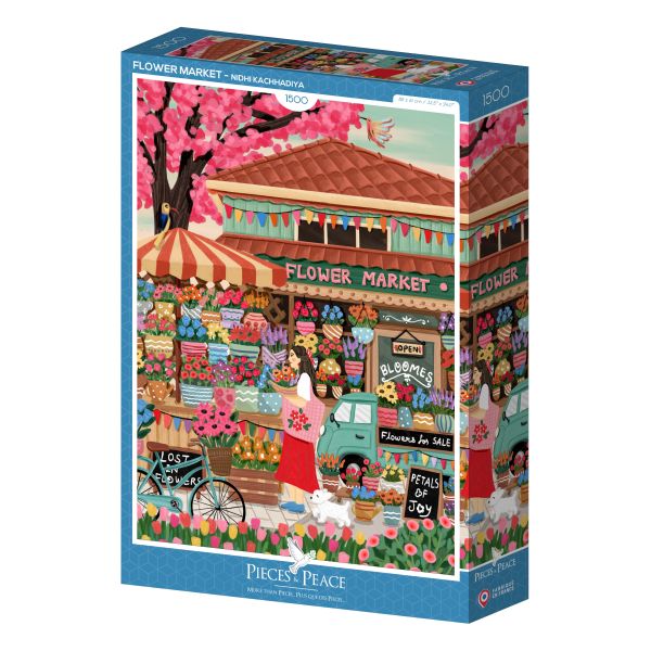 *預購210*法國品牌 Pieces & Peace / 花卉市場 / 1500片 黑咖啡拼圖,拼圖,預購,花卉市場,花卉,建市場,豐富,可愛,街景,色調,溫暖,旅行,悠閒,自在,城市,特色,藝術家,藝術,主題,1500片,PiecesPeace,法國品牌