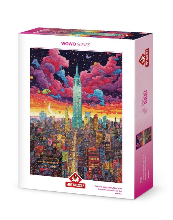 *預購253*土耳其品牌 Art Puzzle / 紐約大都會 - WOWO系列 / 1000片 黑咖啡拼圖,拼圖,預購,紐約大都會,紐約,大都會,都市星空,城市,城市網格,奇幻,超現實,色彩層次,色彩鮮艷,特色,藝術家,藝術,主題,1000片,ArtPuzzle,土耳其品牌
