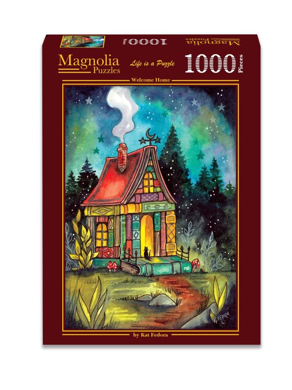 *預購261*土耳其品牌 Magnolia / 歡迎回家 / 1000片 黑咖啡拼圖,拼圖,預購,歡迎回家,家,小黑貓,溫暖,紅色屋頂,幾何彩牆,星夜,小屋,守候,可愛,童趣,特色,藝術家,藝術,主題,1000片,Magnolia,土耳其品牌