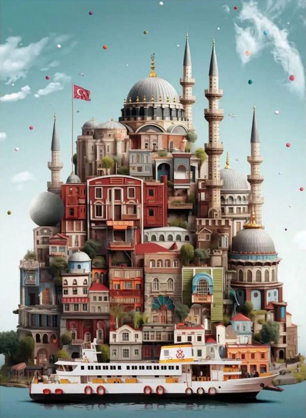 *預購200*土耳其品牌 Anatolian / 伊斯坦堡 / 1000片 黑咖啡拼圖,拼圖,預購,伊斯坦堡,土耳其,地標,建築,城市,世界,特色,藝術家,藝術,主題,1000片,Anatolian,土耳其品牌