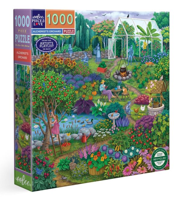 *預購206*美國品牌 eeBoo / 煉金術師的果園 / 1000片 黑咖啡拼圖,拼圖,預購,煉金術師的果園,果園,煉金術師系列,細節,悠閒,可愛,特色,藝術家,藝術,主題,1000片,eeBoo,美國品牌