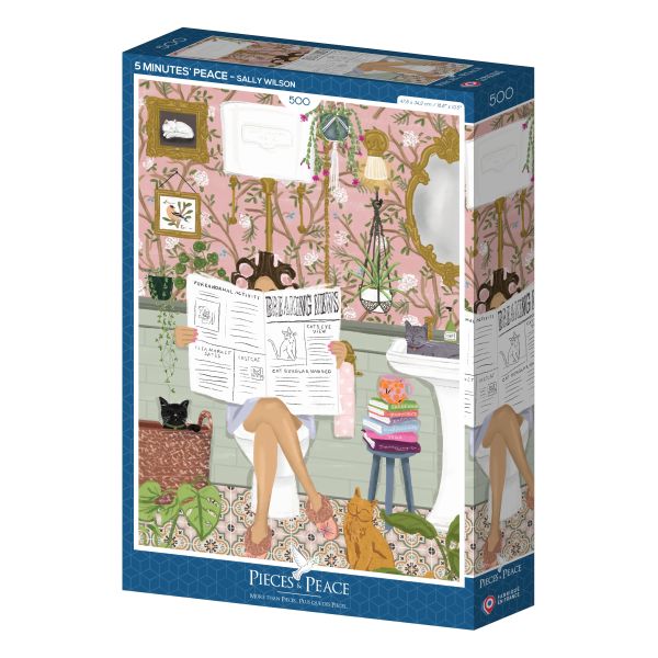 *預購257*法國品牌 Pieces & Peace / 休息5分鐘 / 500片 黑咖啡拼圖,拼圖,預購,休息5分鐘,浴室,貓咪,幽默,童趣,可愛,動物陪伴,溫馨,特色,藝術家,藝術,主題,500片,PiecesPeace,法國品牌