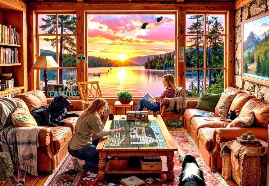 *預購252*法國品牌 Grafika / 當你釣魚的時候 / 1000片 黑咖啡拼圖,拼圖,預購,當你釣魚的時候,小木屋,湖泊,休閒,拼圖,閱讀,溫暖,休閒活動,特色,藝術家,藝術,主題,1000片,Grafika,法國品牌