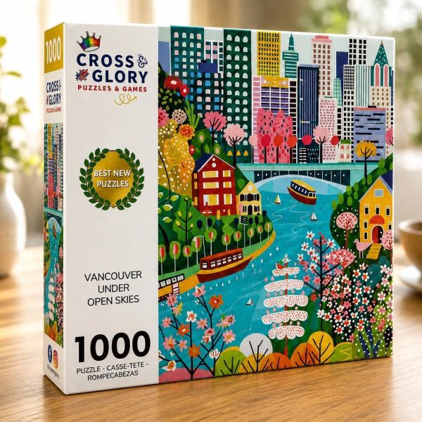 *預購271*美國品牌 Cross & Glory / 美麗溫哥華 / 1000片 黑咖啡拼圖,拼圖,預購,美麗溫哥華,美麗,溫哥華,歡樂,城市,色彩繽紛,豐富細節,特色,藝術家,藝術,主題,1000片,Cross&Glory,美國品牌