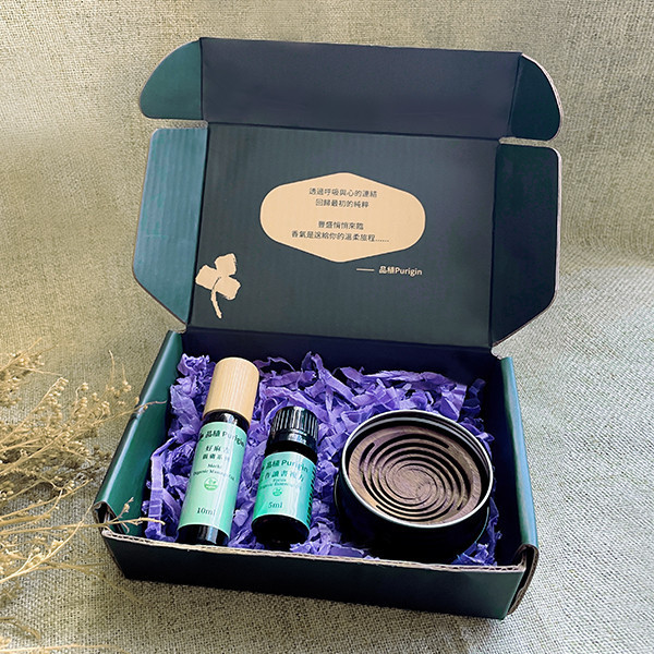 #聖誕交換禮物#提神醒腦(三入組)｜專注精油禮盒組 附贈品植Purigin精美包裝禮盒 提神醒腦,專注,擴香木,精油,按摩油,專注精油