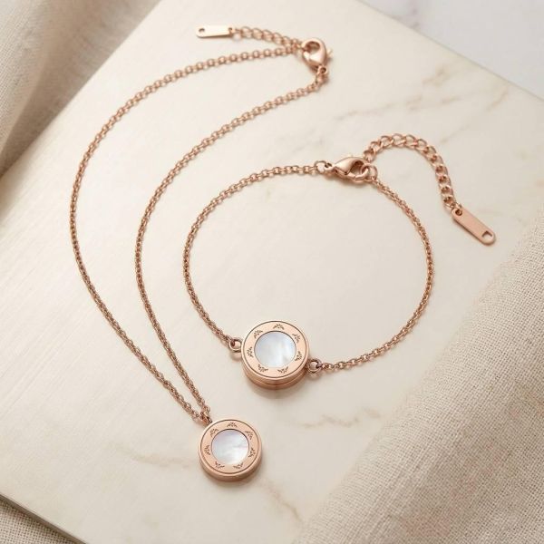 獨家-316鈦鋼-玫瑰金白貝精油項鍊 手環｜贈送棉片 項鍊 手鍊 薰香手鍊 薰香手環 送禮 情緒芳療