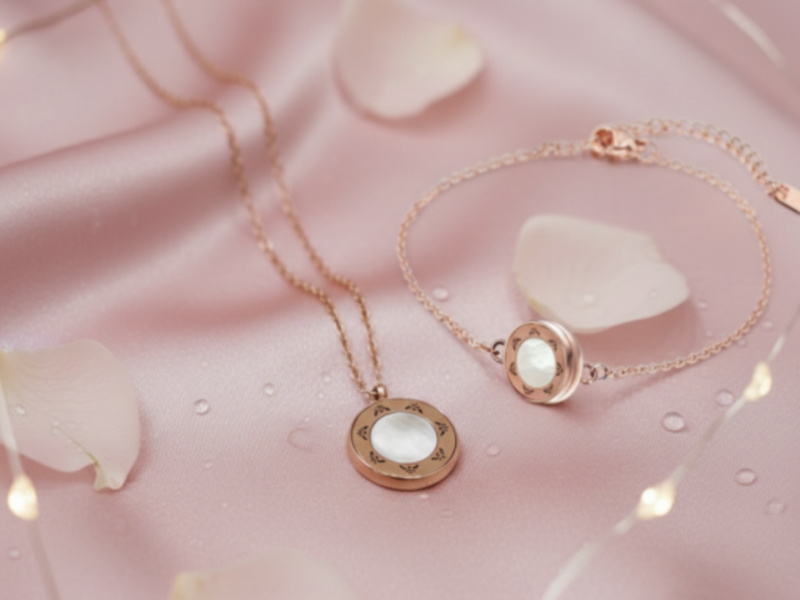 獨家-316鈦鋼-玫瑰金白貝精油項鍊 手環｜贈送棉片 項鍊 手鍊 薰香手鍊 薰香手環 送禮 情緒芳療