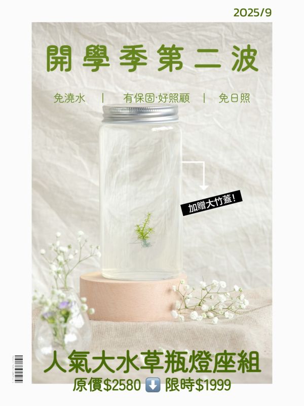 9月限定 小室瓶栽 水草系列  工業風4號瓶 水草瓶栽, 工業風瓶, 小室瓶栽, 組織培養, 吃果凍長大的植物, 免澆水植栽, 室內植物, 療癒小物, 辦公室植物