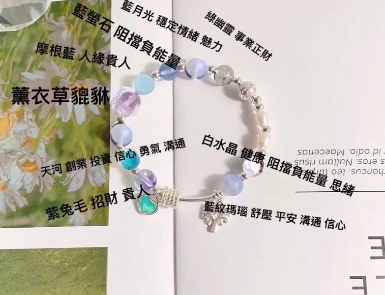 14.7 薰衣草貔貅 綠幽靈 藍螢石 紫兔毛 海藍/注金 月光 綠幽靈 馬粉項鍊 