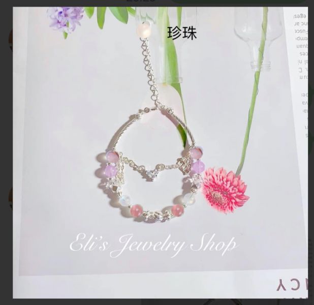戒/海紋石手鍊/海紋石項鍊草莓 粉晶 調節 / 貓眼紫鋰輝 莫桑 老礦/ 莫桑 老礦 項鍊 