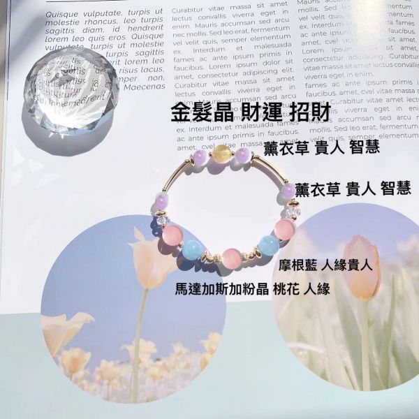 14 注金 馬達加斯加粉晶 金髮晶 摩根藍 薰衣草 