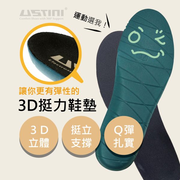 3D挺立鞋墊 鞋墊,USTINI,太極,接地氣,太極鞋墊,舒適鞋墊