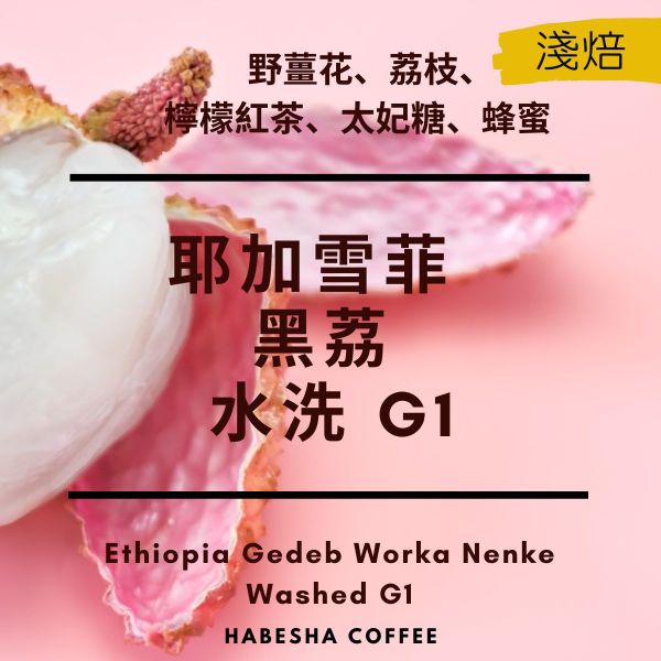 NEW！►衣索比亞 耶加雪菲 黑荔 水洗 G1 哈巴夏,哈巴夏咖啡,哈巴夏咖啡本店,咖啡豆,手沖咖啡豆,單品咖啡豆,淺焙咖啡豆,淺烘焙咖啡,沃卡,蓋德奧,耶加雪菲,G1,水洗