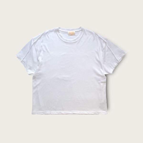 no.311 #Wild Crop重磅短袖白色T恤 | 4.5號 SHOUSHOU T-shirt 手繪 藝術 潮流 休閒 上衣 設計師