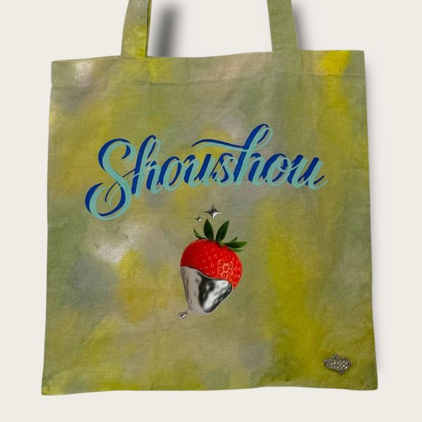 no.192 #手繪100%亞麻咻包SHOUBAG SHOUSHOU、咻包、手繪購物袋、藝術托特包、台灣設計、環保袋、手工包包、麻料包、夏日穿搭、手工繪製