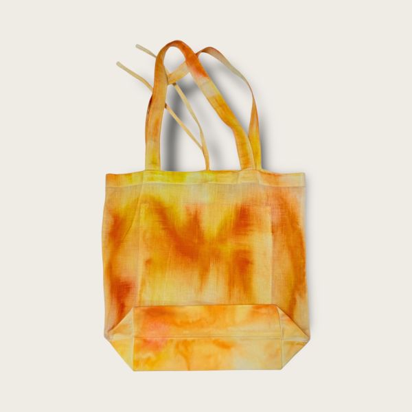 no.250 #100%亞麻咻包SHOUBAG | M SHOUSHOU、咻包、手繪購物袋、藝術托特包、台灣設計、環保袋、手工包包、麻料包、夏日穿搭、手工繪製