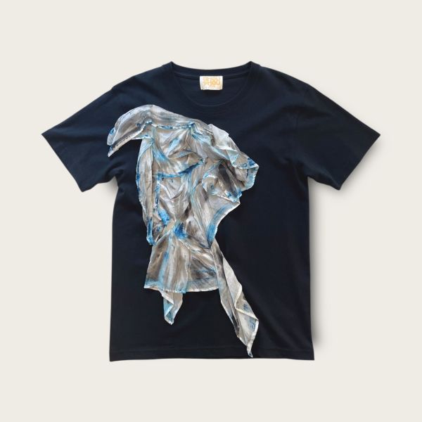 no.294 #雲朵花立裁造型上衣 造型上衣, 雲朵造型T-shirt, 台灣設計, 手作衣服, 重磅純棉T恤, 百搭短袖, 高腰褲搭配, 手繪服飾, 春夏上衣推薦