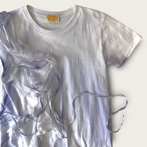 no.214 #女版拼接立裁麻料短袖T恤 1號 T-shirt