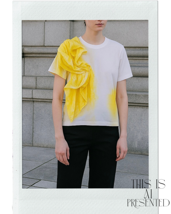 no.156 #雲朵花立裁手繪短版上衣 短版上衣, 雲朵造型T-shirt, 台灣設計, 手作衣服, 重磅純棉T恤, 百搭短袖, 高腰褲搭配, 手繪服飾, 春夏上衣推薦