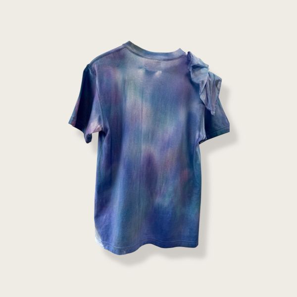 no.151 #雲朵花立裁手繪上衣 | 1號 短版上衣, 雲朵造型T-shirt, 台灣設計, 手作衣服, 重磅純棉T恤, 百搭短袖, 高腰褲搭配, 手繪服飾, 春夏上衣推薦