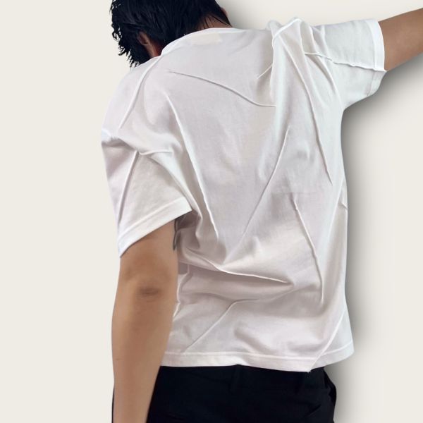 no.176 #重磅滿版立體抓褶短袖T恤 | 4號 SHOUSHOU T-shirt  藝術 潮流 休閒 上衣 設計師