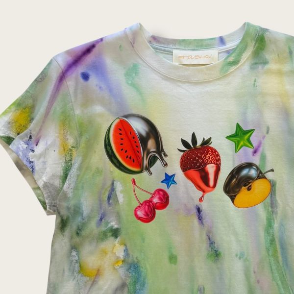 no.257 #棉柔短版T恤 | 2號 SHOUSHOU T-shirt 手繪 藝術 潮流 休閒 上衣 設計師