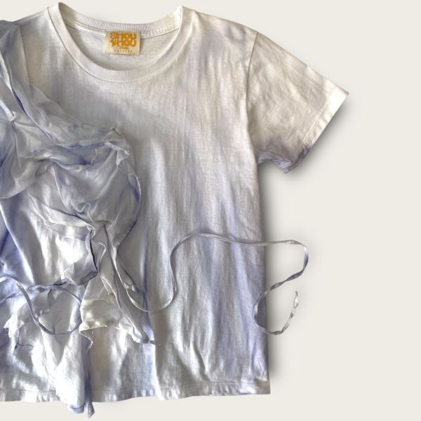 no.214 #女版拼接立裁麻料短袖T恤 1號 T-shirt