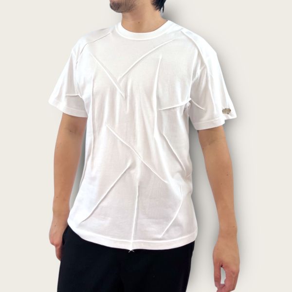 no.176 #重磅滿版立體抓褶短袖T恤 | 4號 SHOUSHOU T-shirt  藝術 潮流 休閒 上衣 設計師
