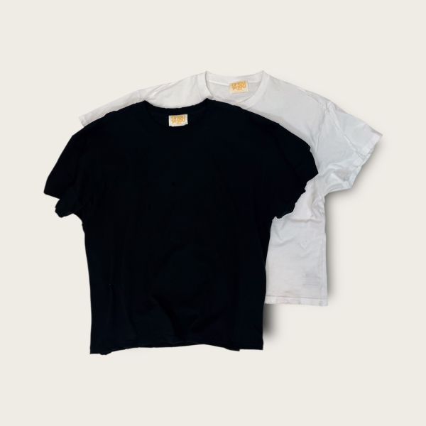 no.312 #Wild Crop重磅短袖黑色T恤 | 4.5號 SHOUSHOU T-shirt 手繪 藝術 潮流 休閒 上衣 設計師