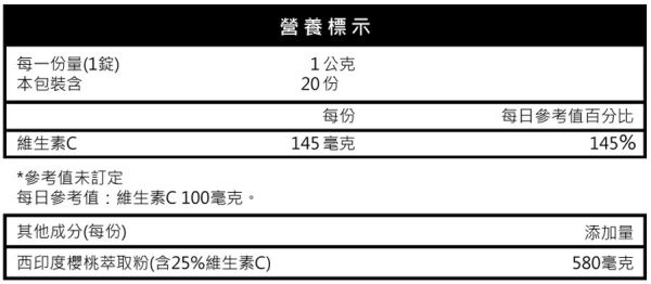 美神契約-美神櫻桃維他命C口含錠 維他命C