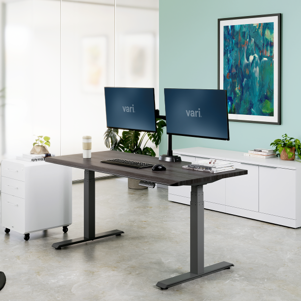 vari 永續健康電動升降桌-升級款 60x30 記憶升降桌,電動升降桌,電控升降桌,自動升降桌,按壓式升降桌,升降式工作桌,居家辦公,在家工作,人體工學,雙馬達,桌子