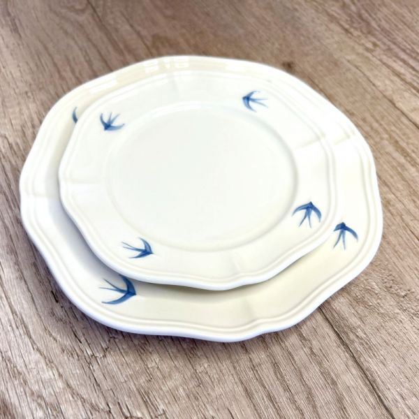 日式手繪飛燕復古圓盤 餐盤,甜品盤,沙拉盤