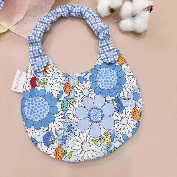 Blue Flower Baby Full-Month Shower Gift Box Baby Bib,  Babies’ hairband Set