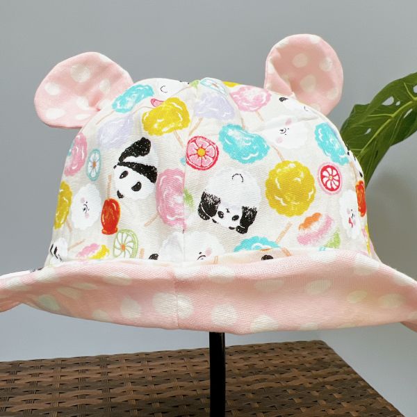 Candy floss Panda Sun Hat Toddler Bucket Hat for Kids Beach Hat baby Sun Hat