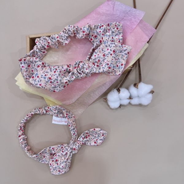 【親子髮帶組】粉黛花兒 可選禮盒包裝代寫卡片 彌月禮盒,新生兒禮物首選,寶寶髮帶,媽咪髮帶,親子髮帶