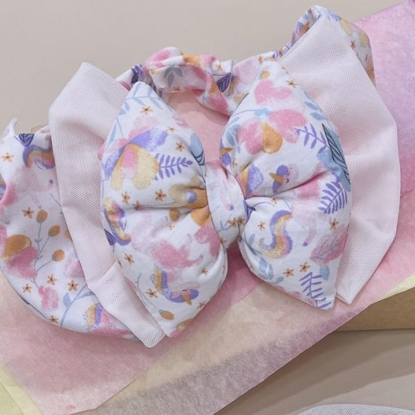 Rainbow Unicorn  Baby Full-Month Shower Gift Box Baby Bib,  Babies’ hairband Set