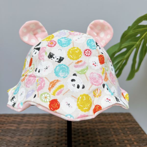 Candy floss Panda Sun Hat Toddler Bucket Hat for Kids Beach Hat baby Sun Hat