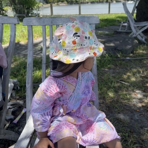 Candy floss Panda Sun Hat Toddler Bucket Hat for Kids Beach Hat baby Sun Hat