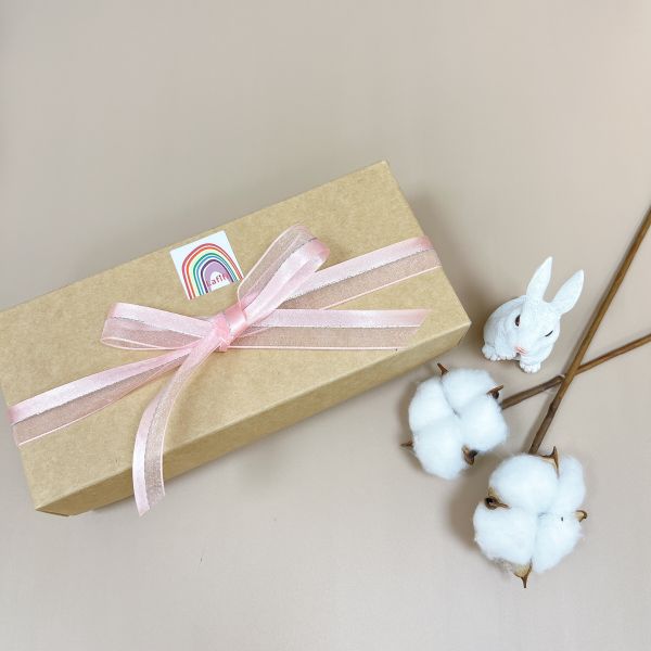 【親子髮帶組】粉黛花兒 可選禮盒包裝代寫卡片 彌月禮盒,新生兒禮物首選,寶寶髮帶,媽咪髮帶,親子髮帶