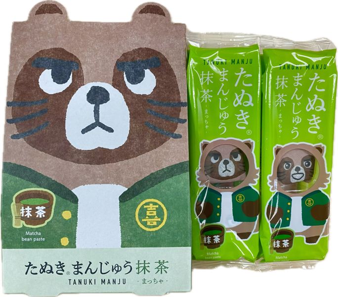 狸貓溫泉饅頭 抹茶口味 6入 狸貓溫泉饅頭,抹茶,點心,禮品