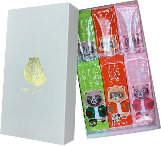 狸貓溫泉饅頭 綜合 18入 狸貓溫泉饅頭,抹茶,草莓,紅豆,點心,禮品