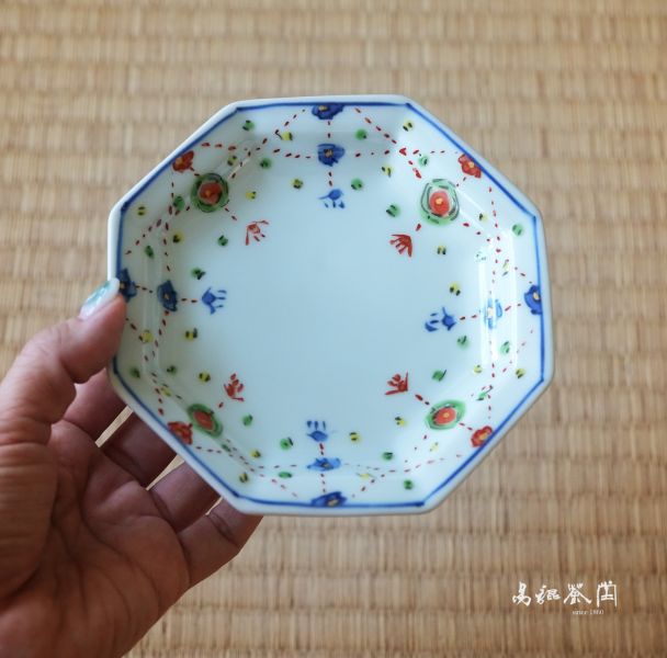 有田手工彩藝八角皿 茶具,茶文化,茶藝,茶道,茶日子,生活,美學,茶,易錕茶堂,易錕,道具,好茶,瀝水,京都,古,古代,茶席
