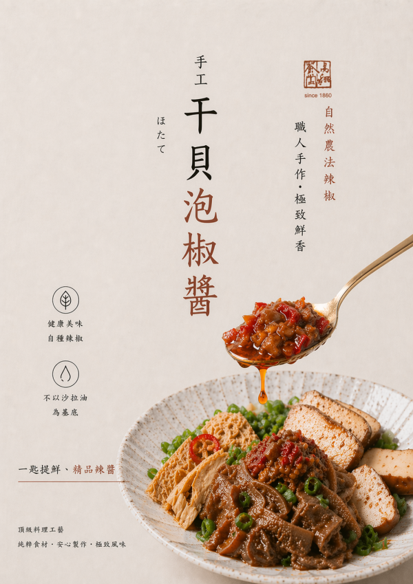 手工干貝泡椒醬 辣油