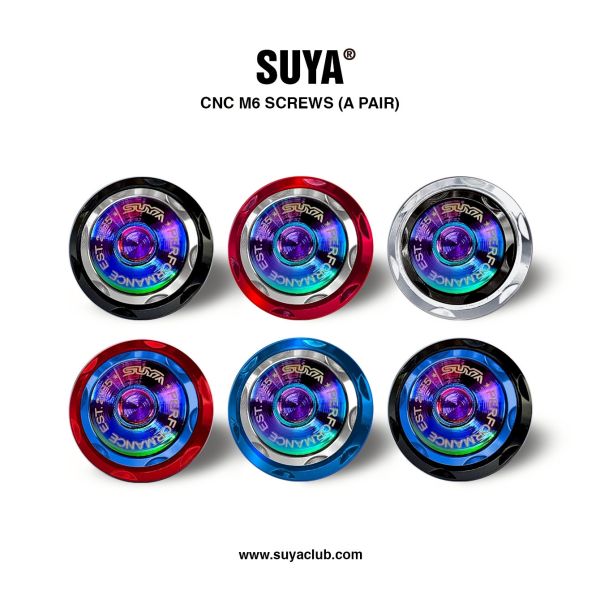 SUYA CNC M6 Double Washer Screws (Titanium) (one pair) 