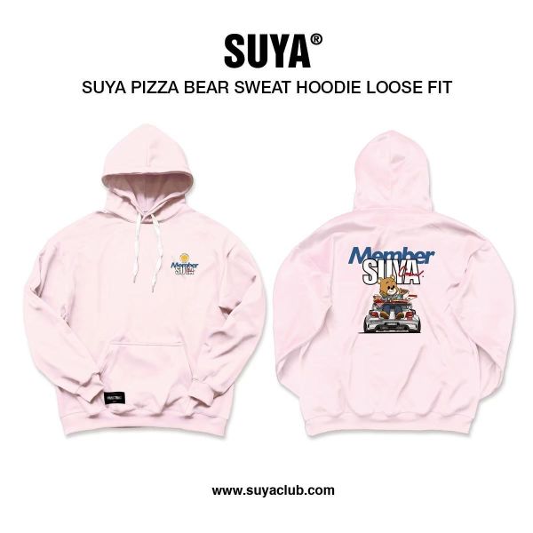 SUYA PIZZA BEAR Swear Hoodie Loose Fit 