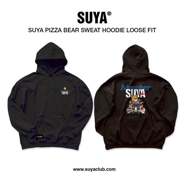 SUYA PIZZA BEAR Swear Hoodie Loose Fit 